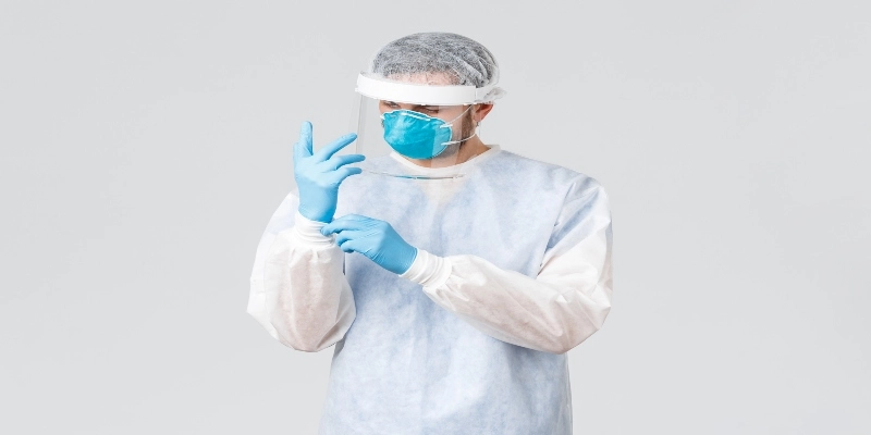 Persona con epp para salud 