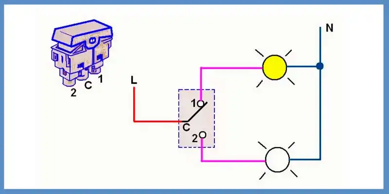 como conectar el interruptor de dos vias