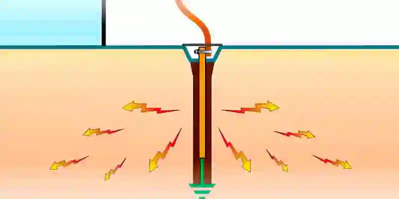 ondas de electricidad en pozo a tierra