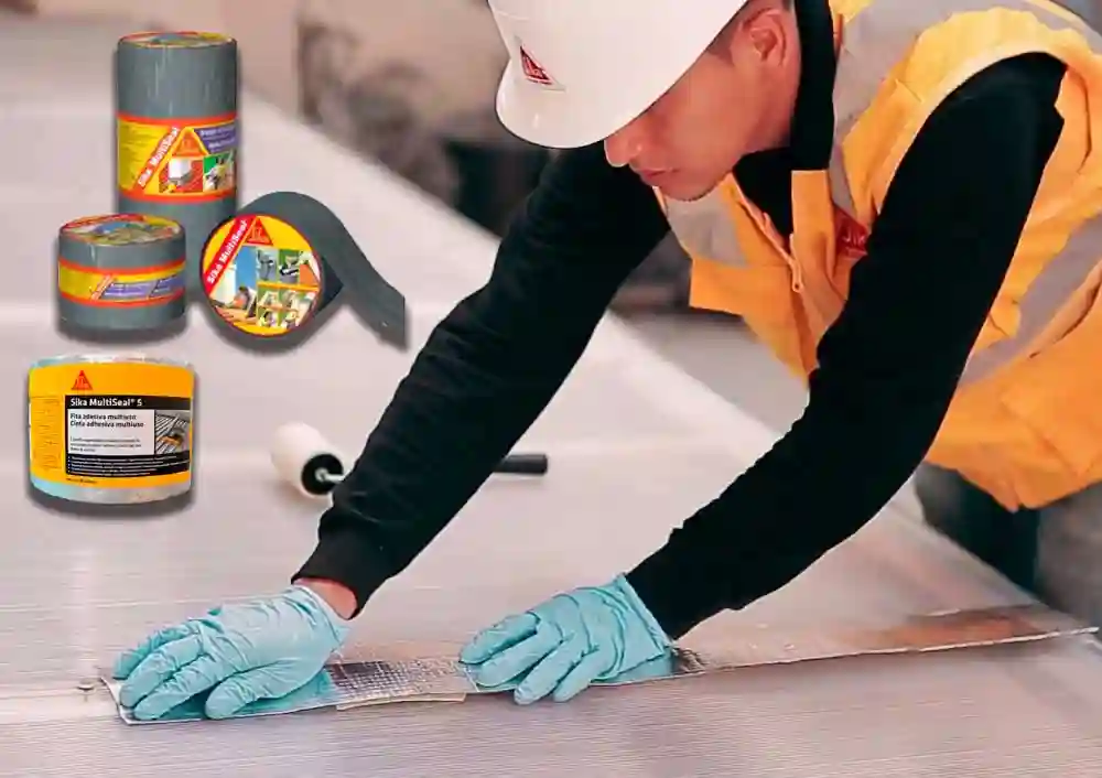 sika multiseal aplicada por obrero