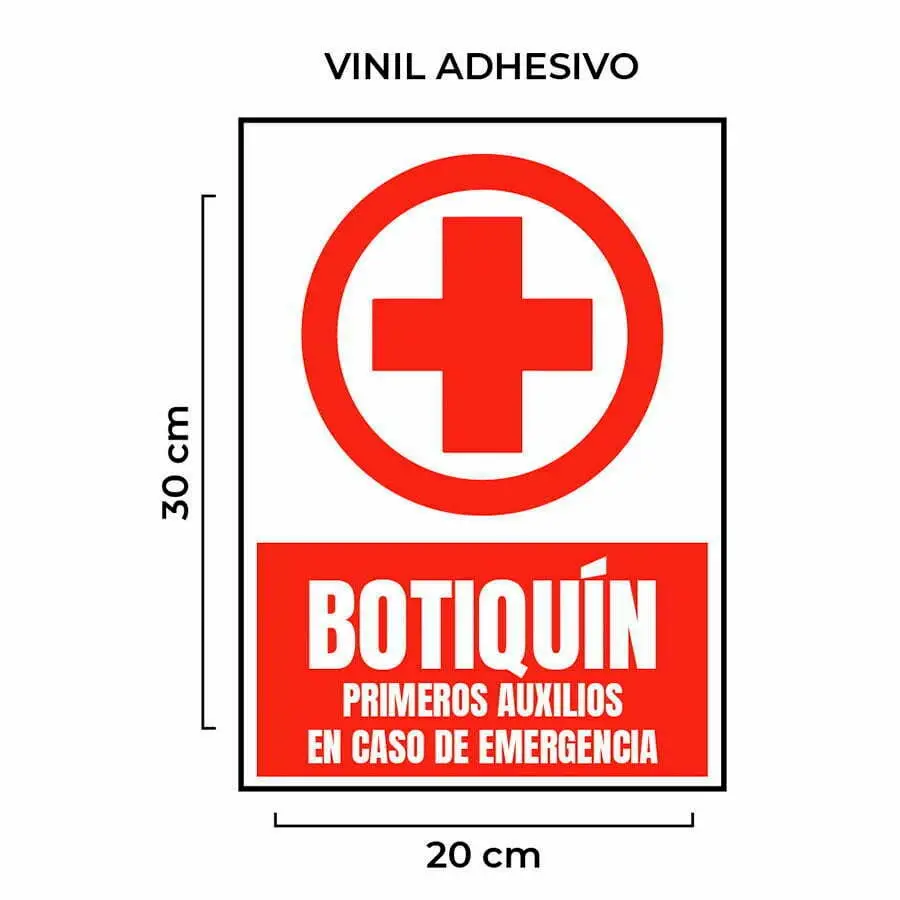 Señal Botiquín Primeros Auxilios Vinil Adhesivo Sin Base - Nacional