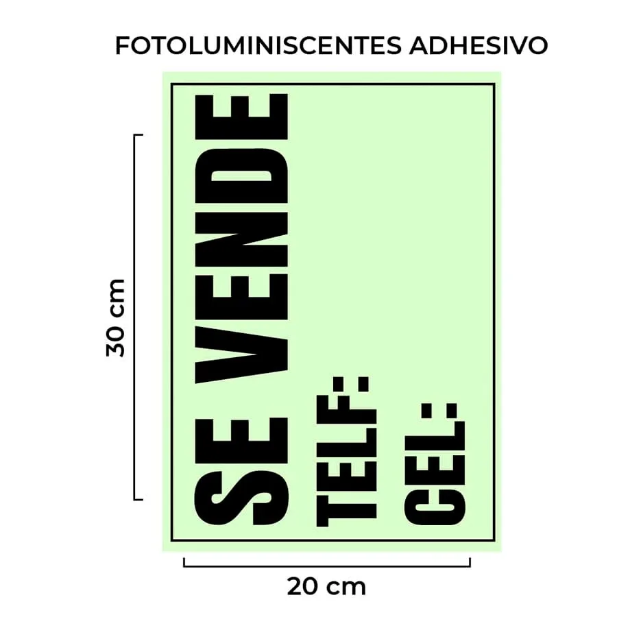 señal se vende fotoluminiscente