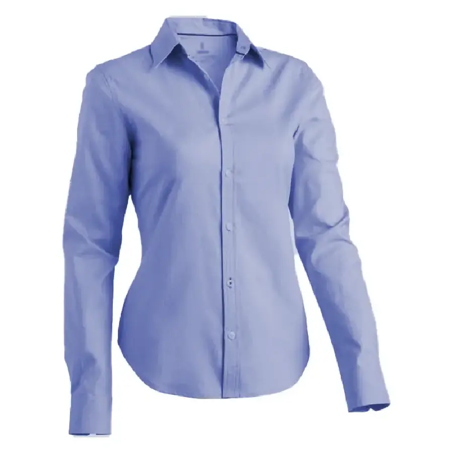 Blusa Oxford Azul Italiano Manga Larga