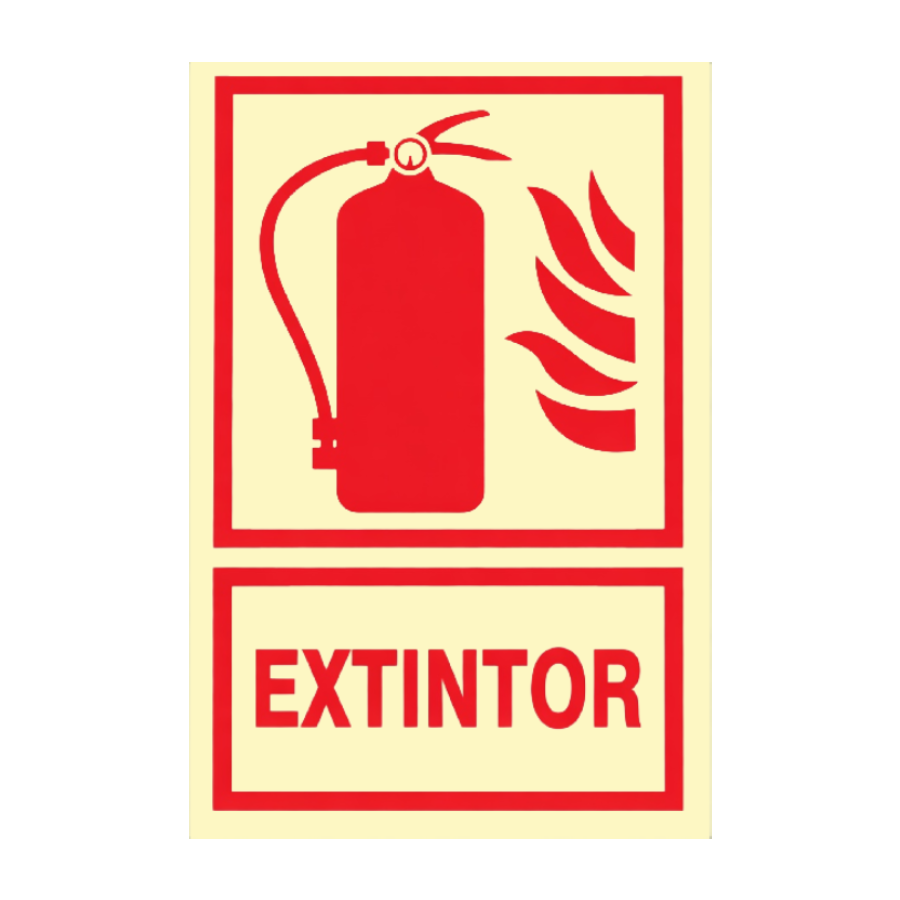 Señal para extintor de 30x20cm fotoluminiscente
