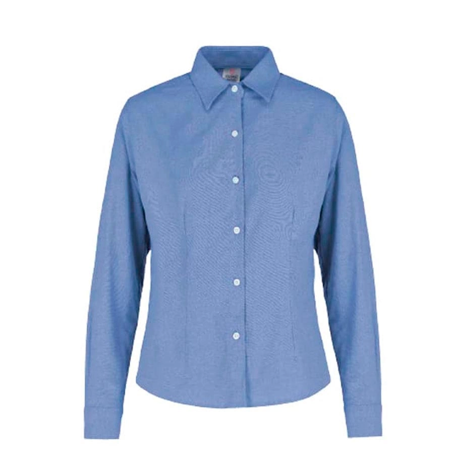 Camisa larga azul oxford