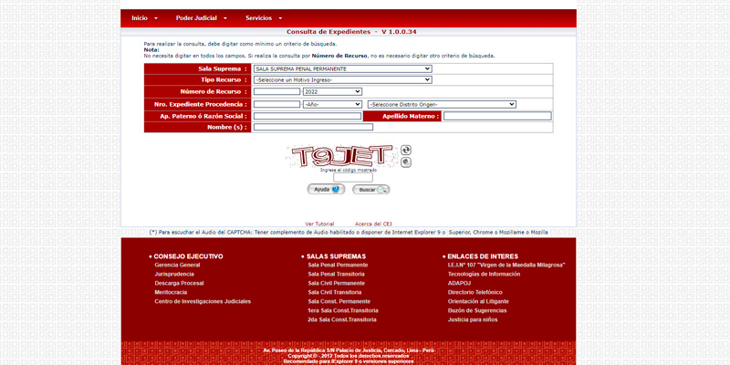 Página Web del Poder Judicial Casa Lima Página Web del Poder Judicial Casa Lima