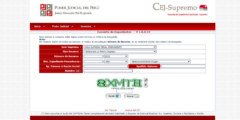 Consulta De Expedientes Corte Suprema — Grupo Casa Lima