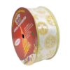 Caja de Cintas Navideñas 6.3 cm x 50 Perla 