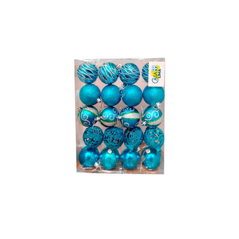 Bolas Navideñas Modelo Variado Set 20 Unid Turquesa — E-commerce Casa Lima