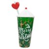 Vaso Con Sorbete Navideño Verde 