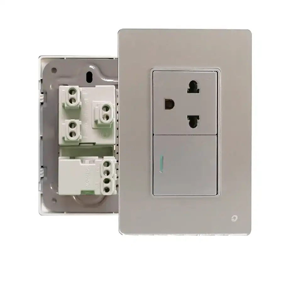 placa doble con interruptor universal