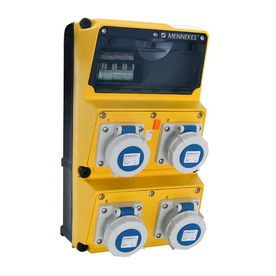 caja combinada amaxx amarillo ip67 4 tomas