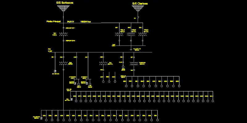 diagrama unifilar circuitos electricos