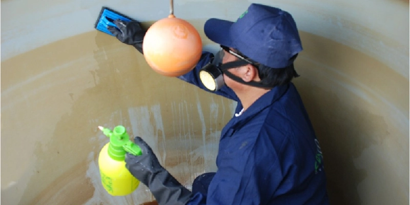 desinfección adecuada en tanques de agua con hipoclorito de calcio