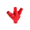 enchufe triple entrada (male/female) rojo