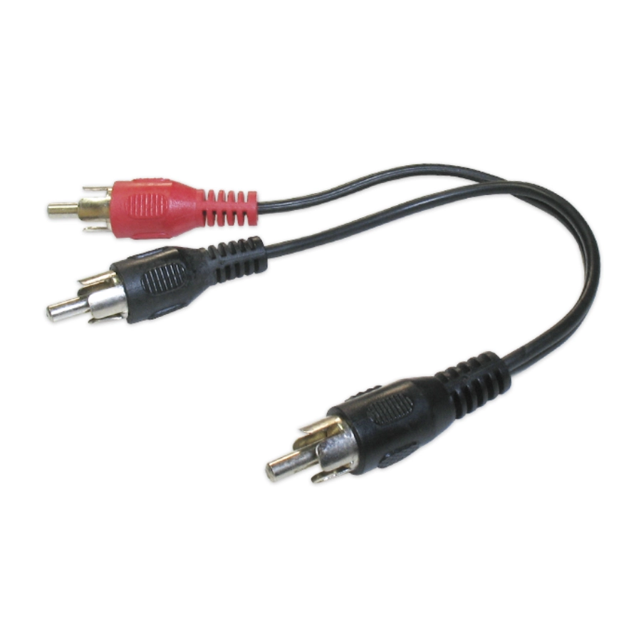 adaptador 2 plug rca x 1 plug rca