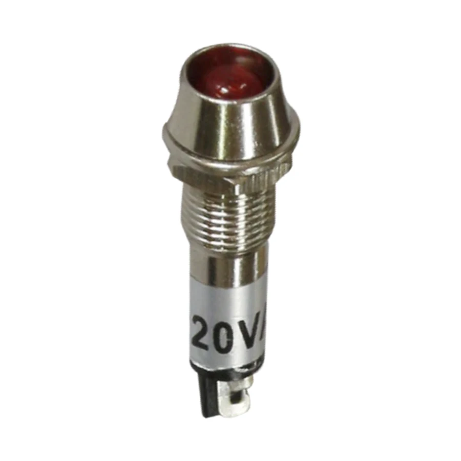 foco neon redondo rojo cuerpo metal 220v