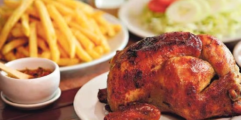 pollo rostizado con ensalada