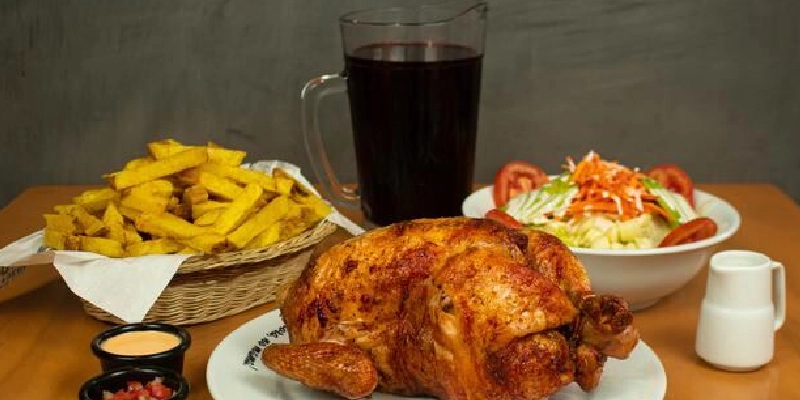 pollo a la brasa acompañado con bebidas
pollo a la brasa acompañado con bebidas