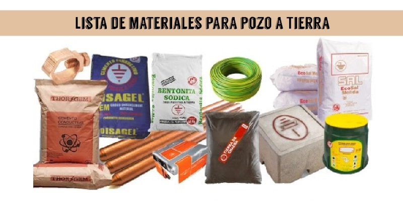 materiales para la construcción de una conexión a tierra





