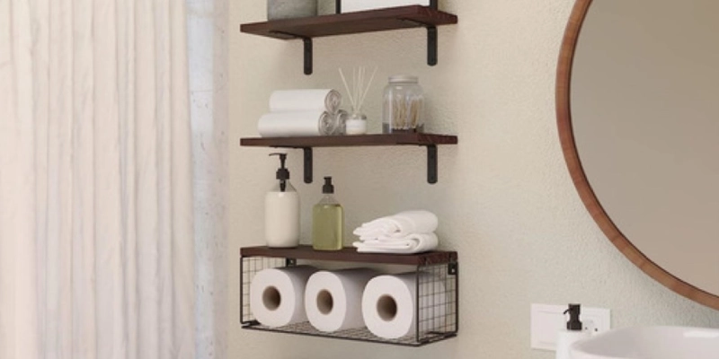 estanterias de pared de bano
