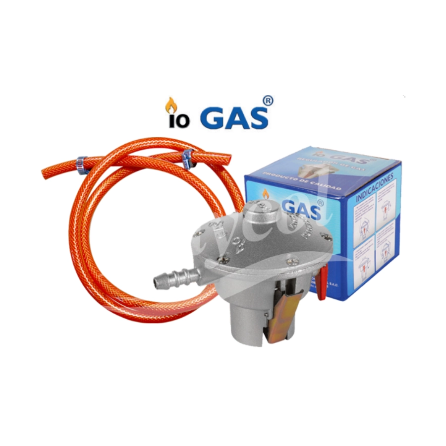 kit regulador io gas con manguera - kit-rg-1037i
