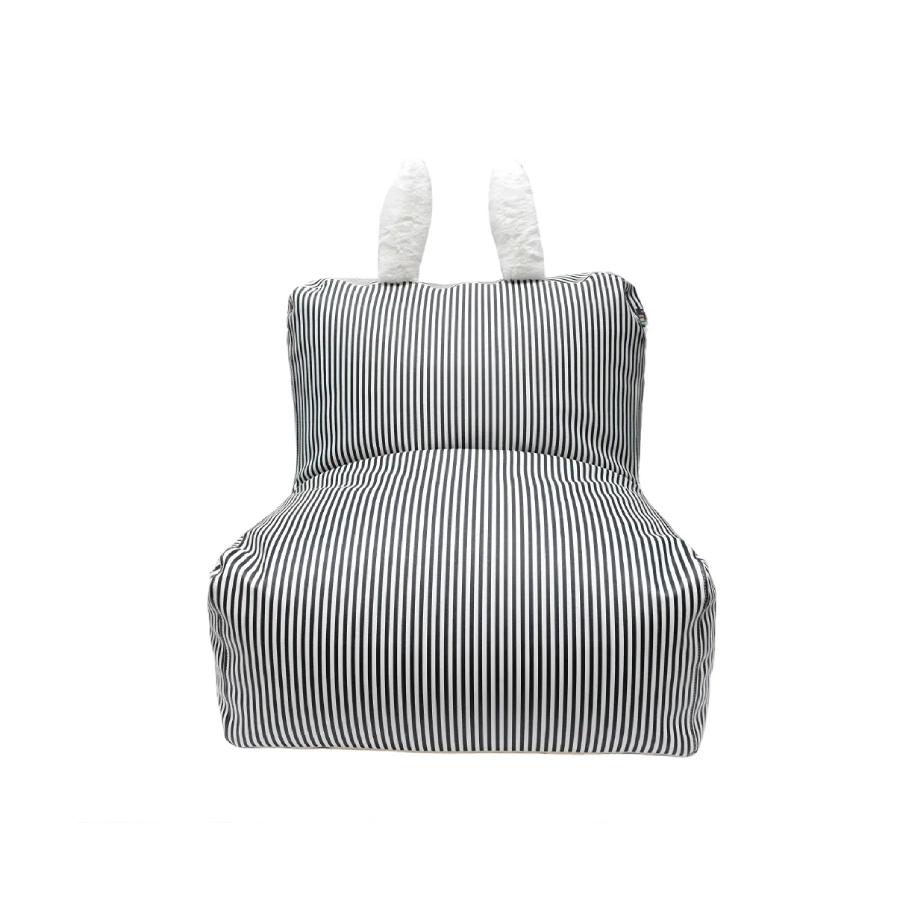 puff infantil conejito blanco con azul