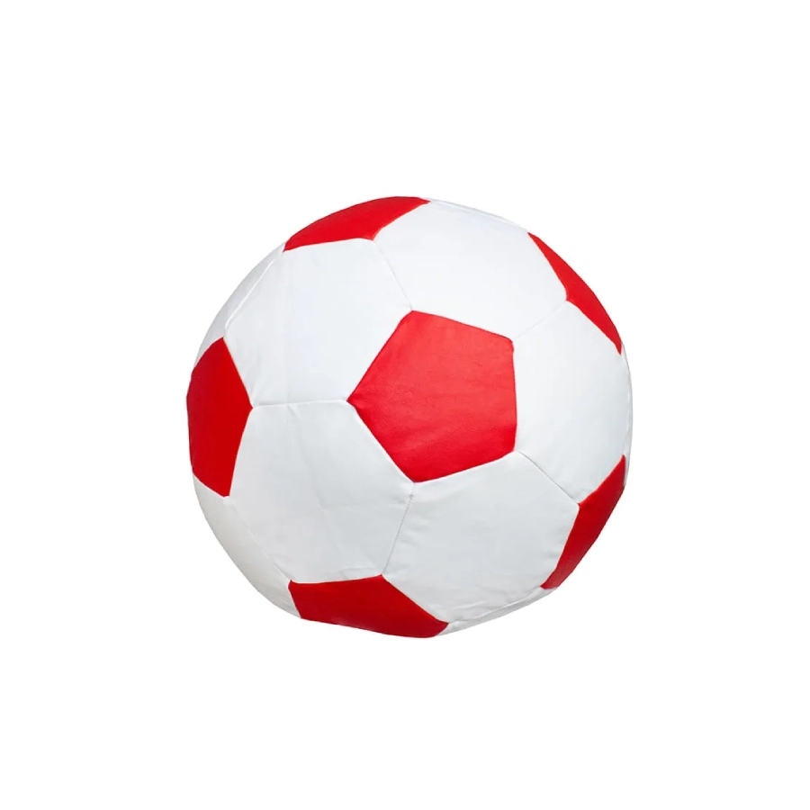 puff pelota de fultbol grande blanco con rojo
