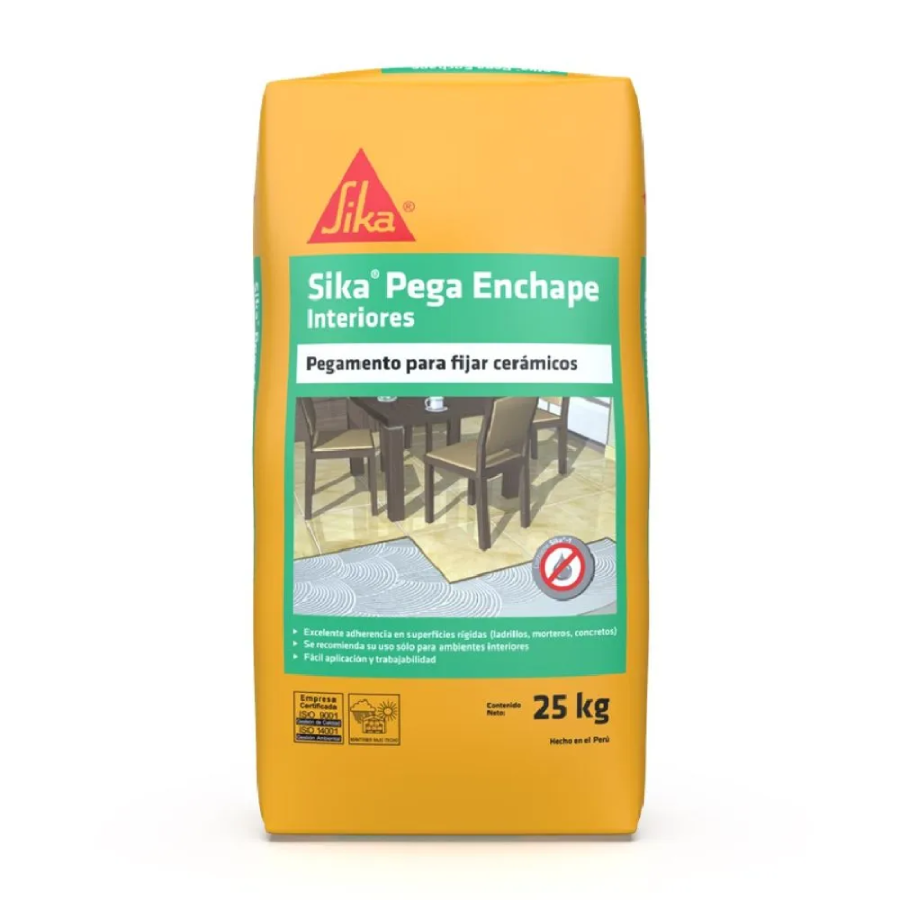 Sika Pega Enchape Interiores x 25kg Pegamento Polímero