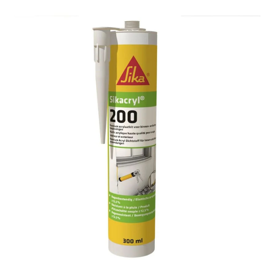 Sikacryl-200 Sellante acrílico para fisuras y juntas de 300ml