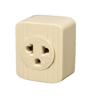 Tomacorriente Sobrepuesto Cuadrado 20A 220V Marfil Tomacorriente Sobrepuesto Cuadrado 20A 220V Marfil