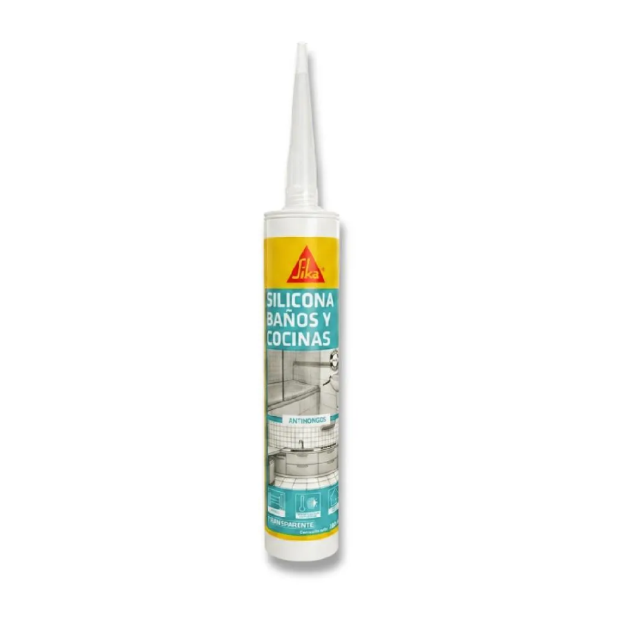 SikaSeal-133 Blanco - Sellador de Silicona con fungicida para baños y cocinas.