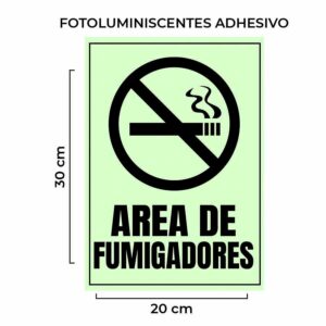 Venta de Señalética Área de Fumigadores Fotoluminiscente con Base por Mayor Perú