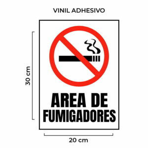 Venta de Señalética Área de Fumigadores Vinil Adhesivo sin Base por Mayor Perú