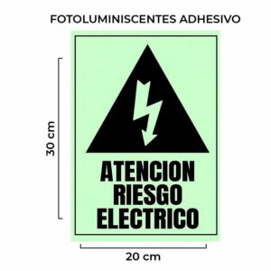 Venta de Señalética Atención Riesgo Eléctrico Fotoluminiscente con Base por Mayor Perú