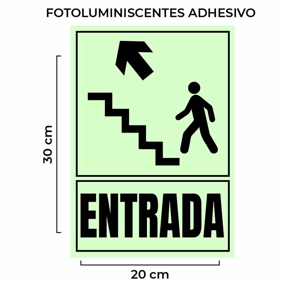 Venta de Señalética Entrada Escalera Izquierda Fotoluminiscente con Base Por Mayor en Lima