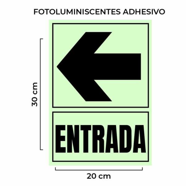 Venta de Señalética Entrada Izquierda Fotoluminiscente con Base Por Mayor en Perú