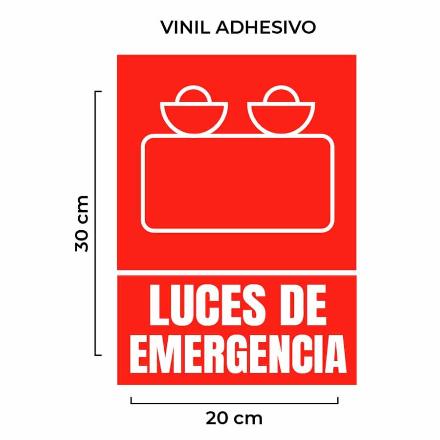Señalética Luces de Emergencia Vinil Adhesivo sin Base — Grupo Casa Lima