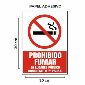 Venta de Señalética Prohibido Fumar en Lugares Público Papel en Lima