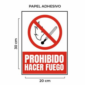 Venta de Señalética Prohibido Hacer Fuego Papel en Lima