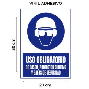 Venta de Señalética Uso Obligatorio de Casco Protector Auditivo y Gafas de Seguridad por Mayor en Lima