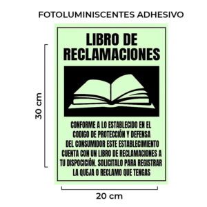 Ventas de Señalética Libro de Reclamaciones Fotoluminiscente con Base por Mayor Perú