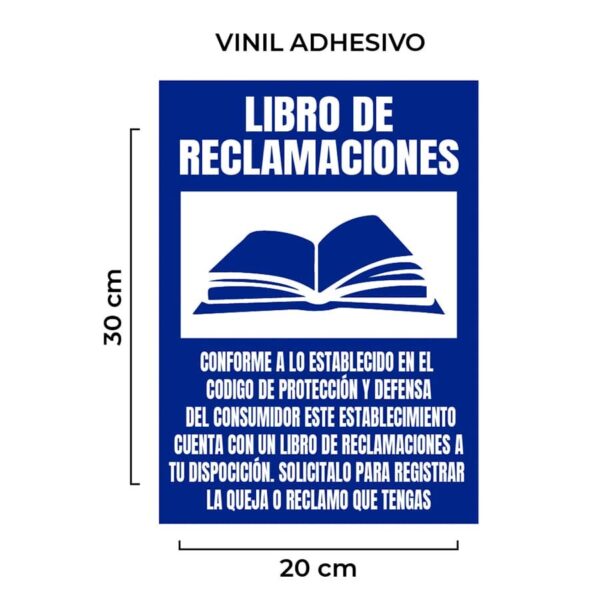 Ventas de Señalética Libro de Reclamaciones Vinil Adhesivo sin Base por Mayor Perú